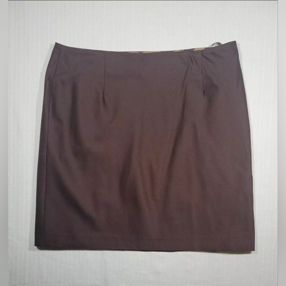 Camille La Vie Skirt Womens Size 14 Brown Straight Knee Length Lined Rear Zip